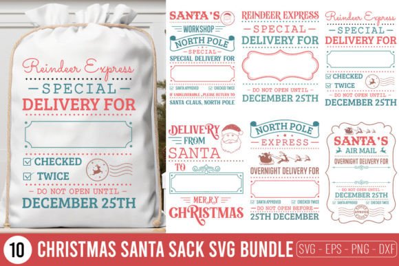 Download Christmas Santa Sack SVG Bundle - Santa sack svg bundle Collection