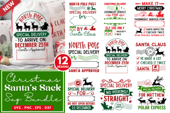 Download Christmas Santa Sack SVG Bundle - Santa sack svg bundle Collection