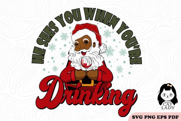 Download Funny Wine Christmas Black Santa SVG PNG - Santa svg Collection