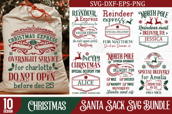 Download Santa Sack Svg Bundle, Christmas SVG PNG - Santa sack svg bundle Collection