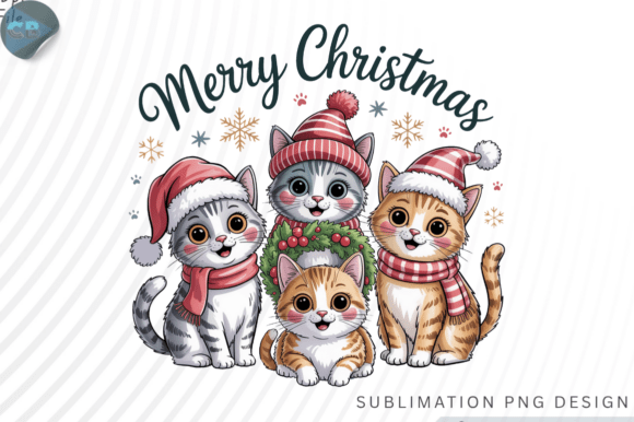 Download Funny Christmas Cats Sublimation PNG Des - Premium Bundle