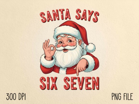 Download Santa Says Six Seven Viral Meme PNG - Santa says six seven Collection