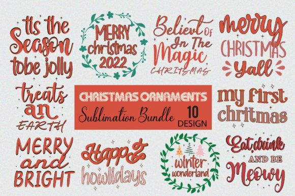 Download Christmas Ornaments Sublimation Bundle - Christmas ornaments Collection