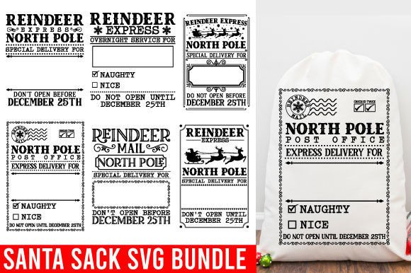 Download Christmas Santa Sack SVG Bundle - Santa sack svg bundle Collection