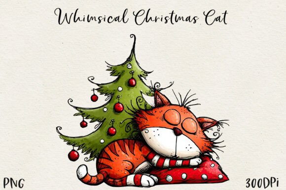 Download Cute Christmas Cat PNG - Premium Resources