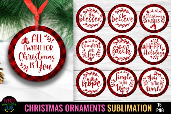 Download Christmas Ornaments Sublimation Bundle - Christmas ornaments Collection